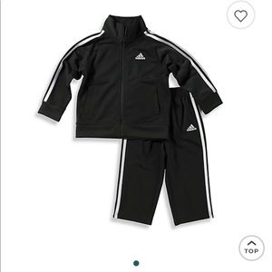 6 Mo- adidas® Kids Infant Tricot Tracksuit Set in Black